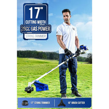 26cc Gas Powered 3 in 1 String Trimmer/Edger 17'' with 10'' Brush Cutter & Shoulder Strap