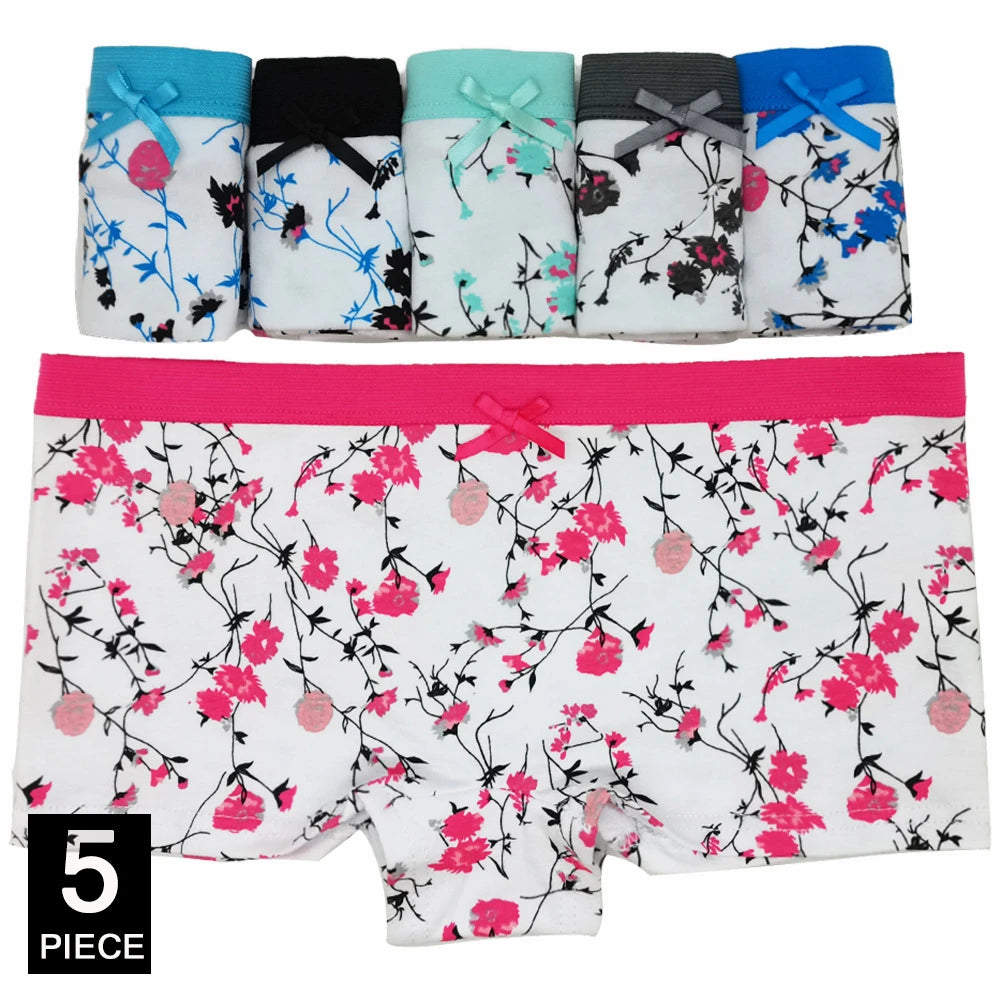 5Pcs Cotton Low Rise Boyshorts