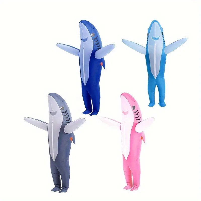 Standing Shark Inflatable Costume - Blow Up Party Outfit for Halloween