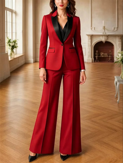 Women's Elegant Formal Business & Event Blazer Pant Suit Set