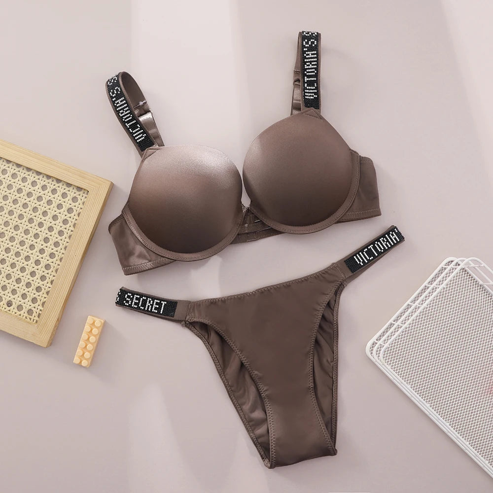 Women's Seamless Lace Push-Up Bra & Panty Lingerie Set