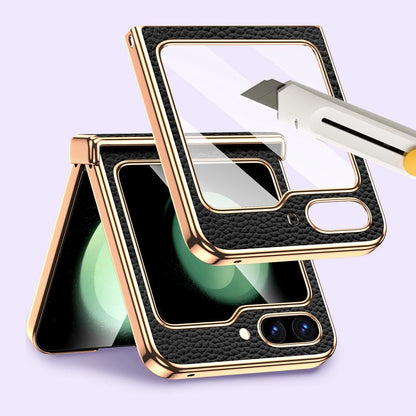 Luxury Genuine Cowhide Leather Case for Samsung Galaxy Z Flip Series