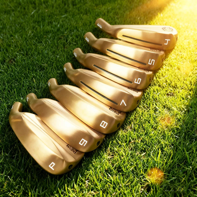 Rose Gold Golf Iron Head and Headcover 4-9P No Shafts