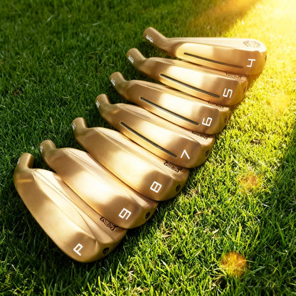 Rose Gold Golf Iron Head and Headcover 4-9P No Shafts