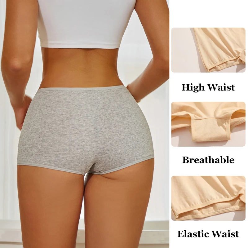 FINETOO 3PCS Cotton Boyshorts