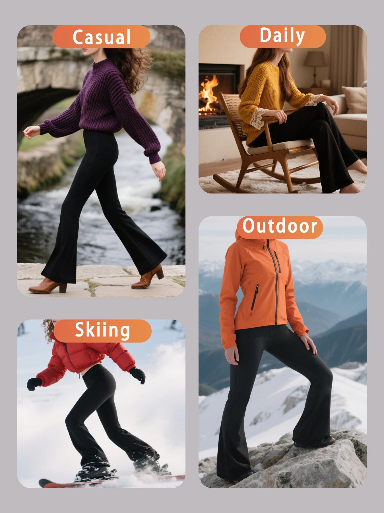 Super Soft High Waist Fleece Flare Leggings