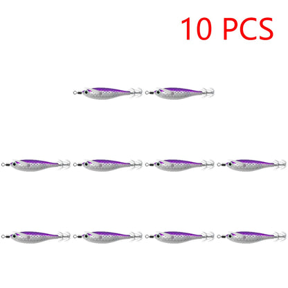 Luminous 80mm Squid Jig Hook Fishing Lures (Artificial Hard Bait)
