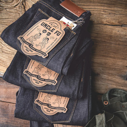 Maden Retro Raw Denim Jeans with Zipper Fly