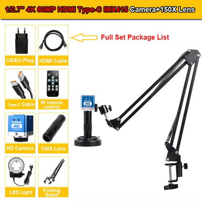 YIZHAN 150X Digital Microscope 4K 60MP HDMI USB
