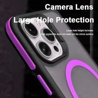 Bicolor Matte Frosted Magnetic Phone Case For iPhone