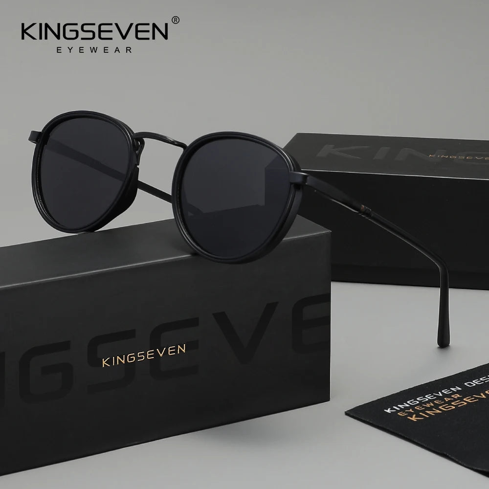 KINGSEVEN Round Frame Polarized UV400 Sunglasses