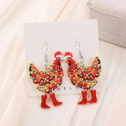 Christmas Animal Drop Acrylic Earrings