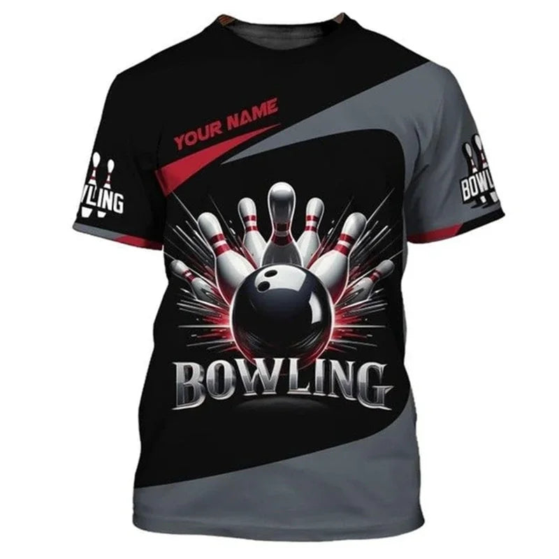 Men's Custom Name Bowling Pins Performance Jersey Shirt