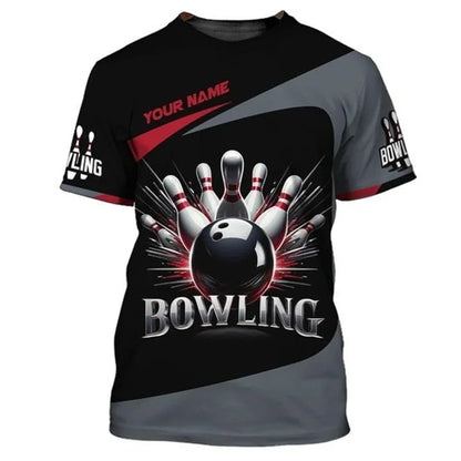 Men's Custom Name Bowling Pins Performance Jersey Shirt
