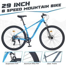 8 Speeds MTB Steel Frame Front Suspension Fork Disc Brake Bicycle