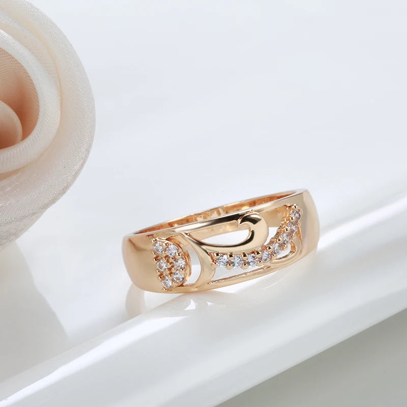 585 Rose Gold With Natural Zirconia Ring