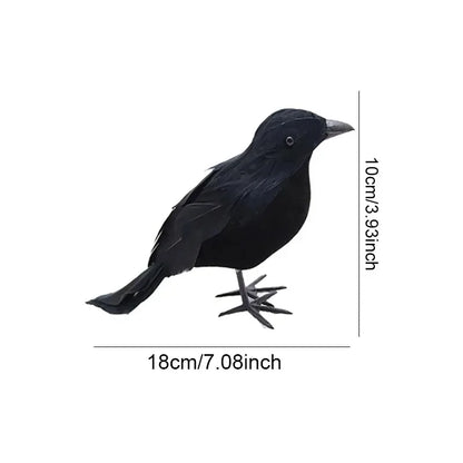 6Pcs Realistic Artificial Black Crow Halloween Props