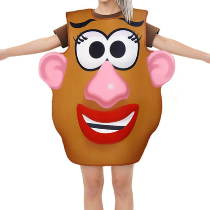 Funny Potato Head Cosplay Costume – Matching Mr. & Mrs. Tunic Outfit for Couples & Kids