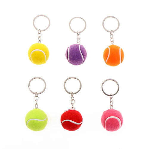 Tennis Ball Metal Keychain