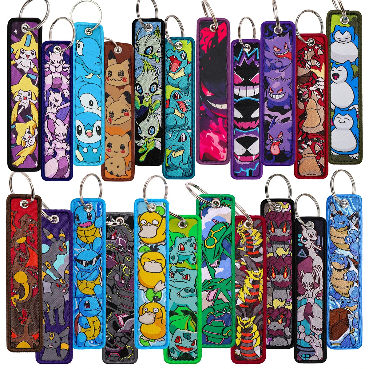 Japanese Anime Embroidered Fob Jet Tag Keychain