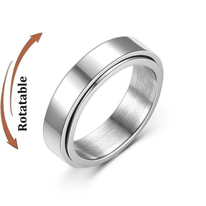 Stainless Steel Fidget Spinner Ring – Anti-Anxiety Stress Relief Band for Men & Women