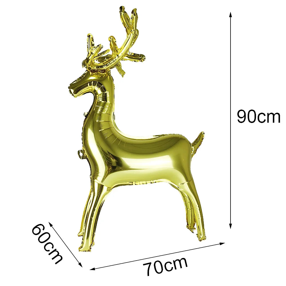 Large Standing 4D Foil Christmas Balloon - Inflatable Holiday Decor with Base