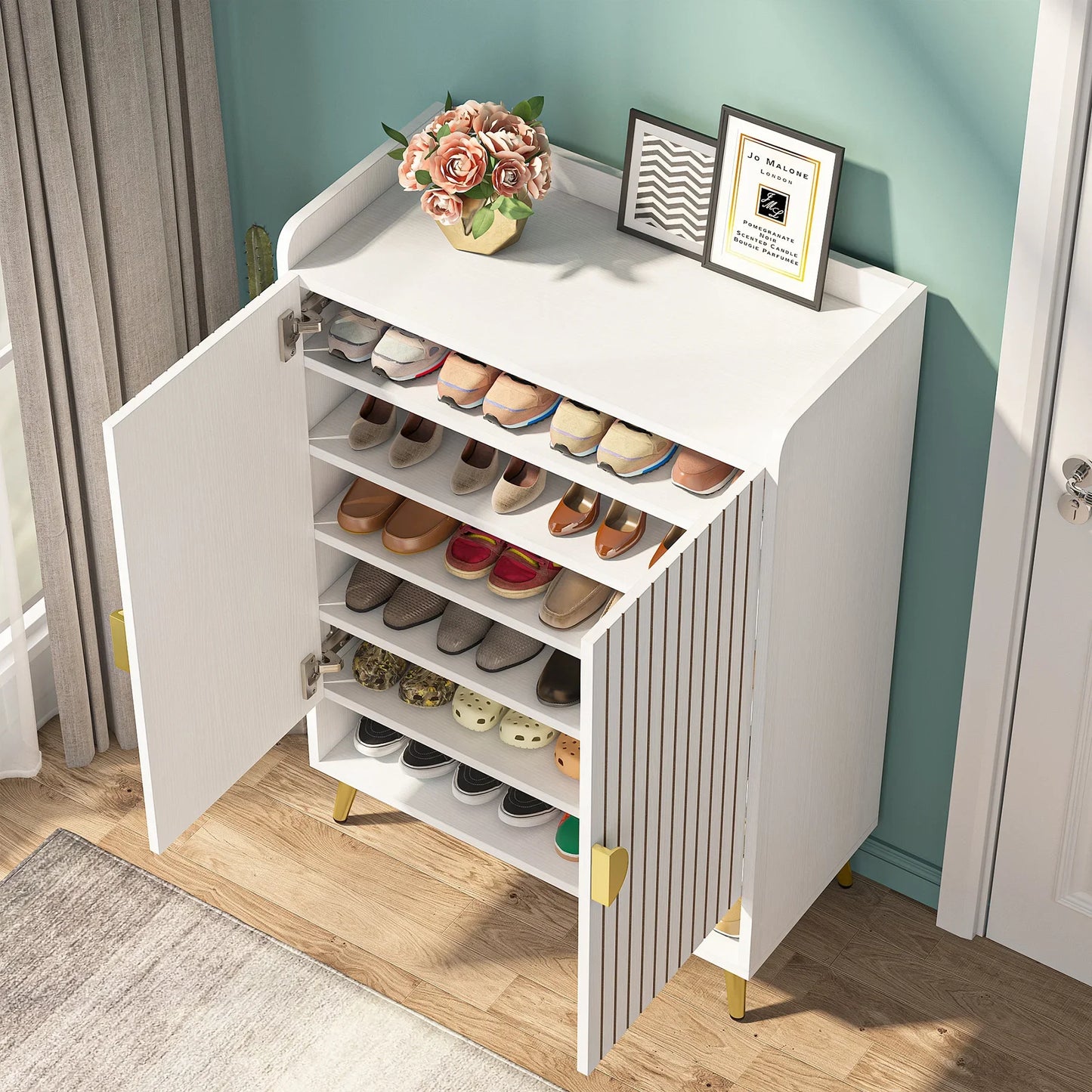 Tribesigns 7-Tier Shoe Cabinet with Doors