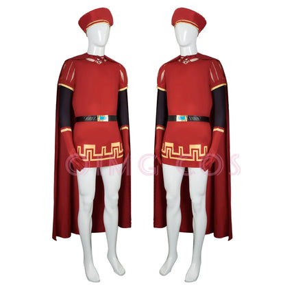 Lord Farquaad Cosplay Costume - Shrek Red Uniform & Cape Set