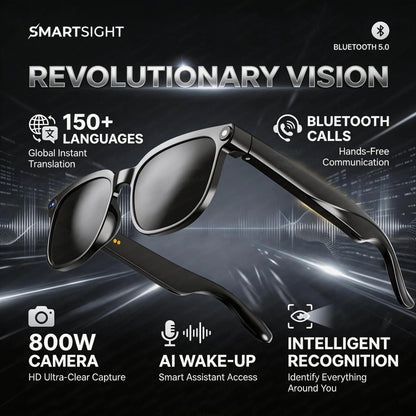 4K 8MP Smart Glasses w/HD Camera 150+Language Translation