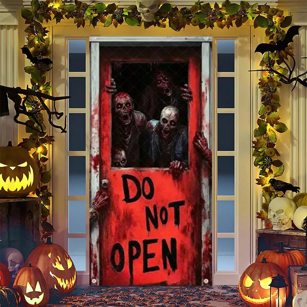 Spooky Ghostly Clown Door Curtain Backdrop