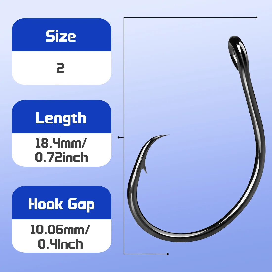 9KM Inline Wide Gap Circle Hooks Set