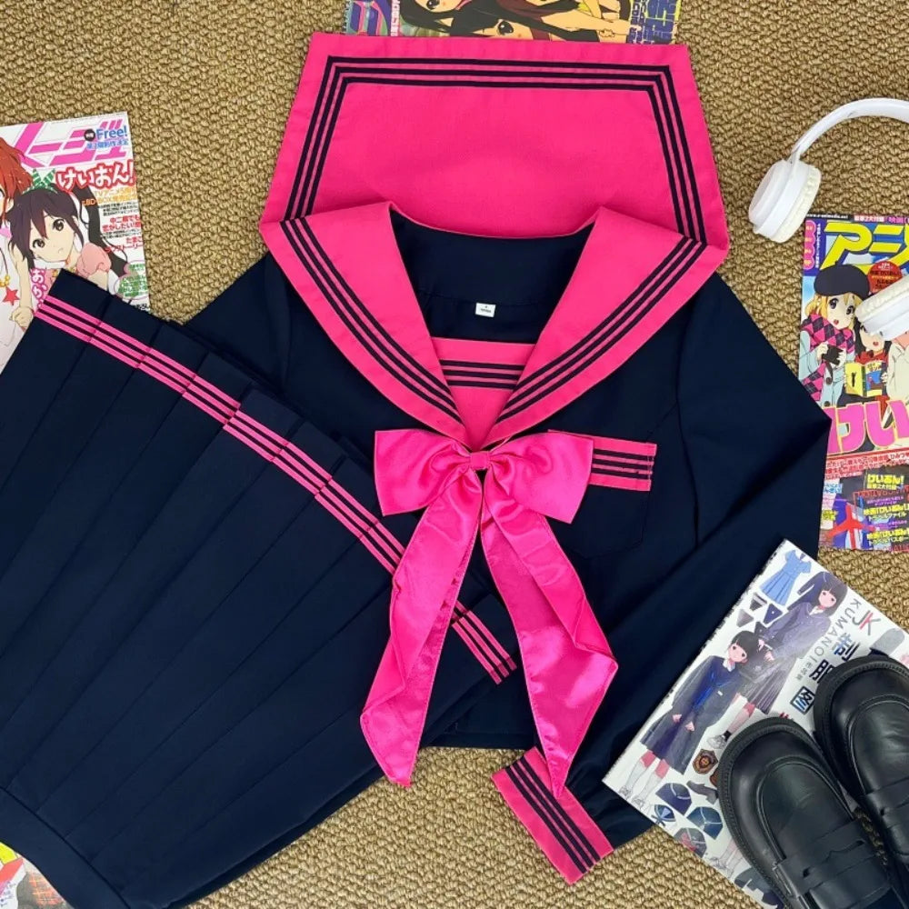 Japanese College JK Sailor Uniform & Pleated Skirt Set