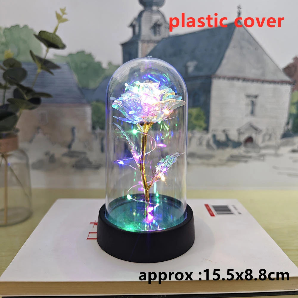 LED Galaxy Three Rose Artificial Flowers Gift without Battery