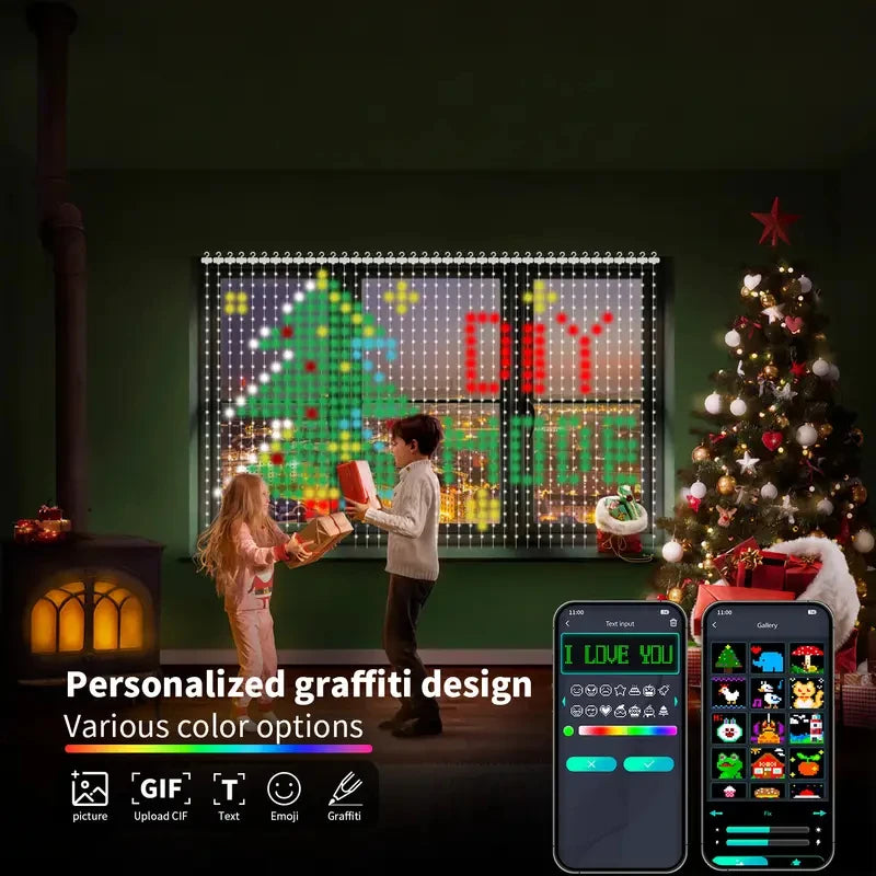 Smart App-Controlled 400LED RGB Curtain Lights