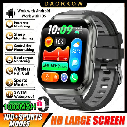 Men's Outdoor Rugged Smartwatch with 1000mAh Battery (IP68 Waterproof)
