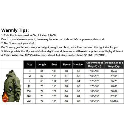 Men's Hooded Casual Military Outdoor Utility Jacket