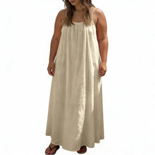 Backless Casual Solid Color Loose Fitting Sleeveless Dress