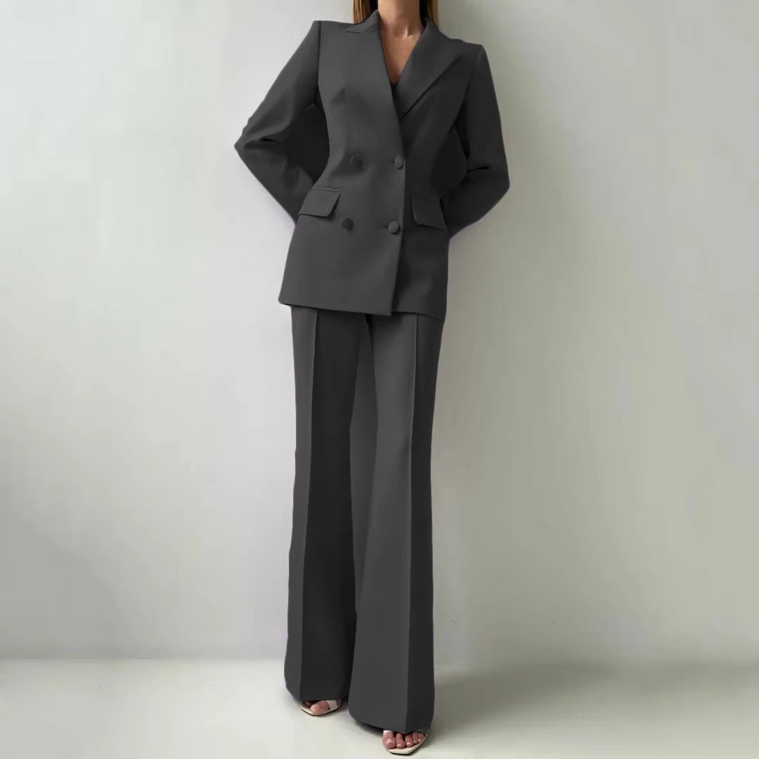 Women's Elegant 2-Piece Double-Breasted Suit Set