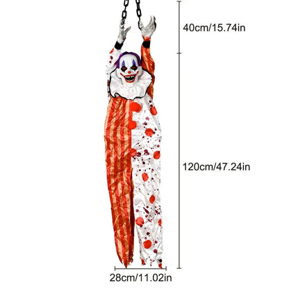 Animated Hanging Halloween Clown with Glowing Eyes & Sound Effects
