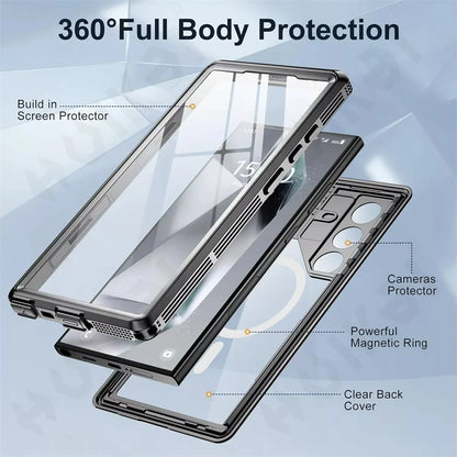 IP68 Waterproof Heavy-Duty Case for Samsung Galaxy S-Series (S25, S24, S23 Ultra/Plus)