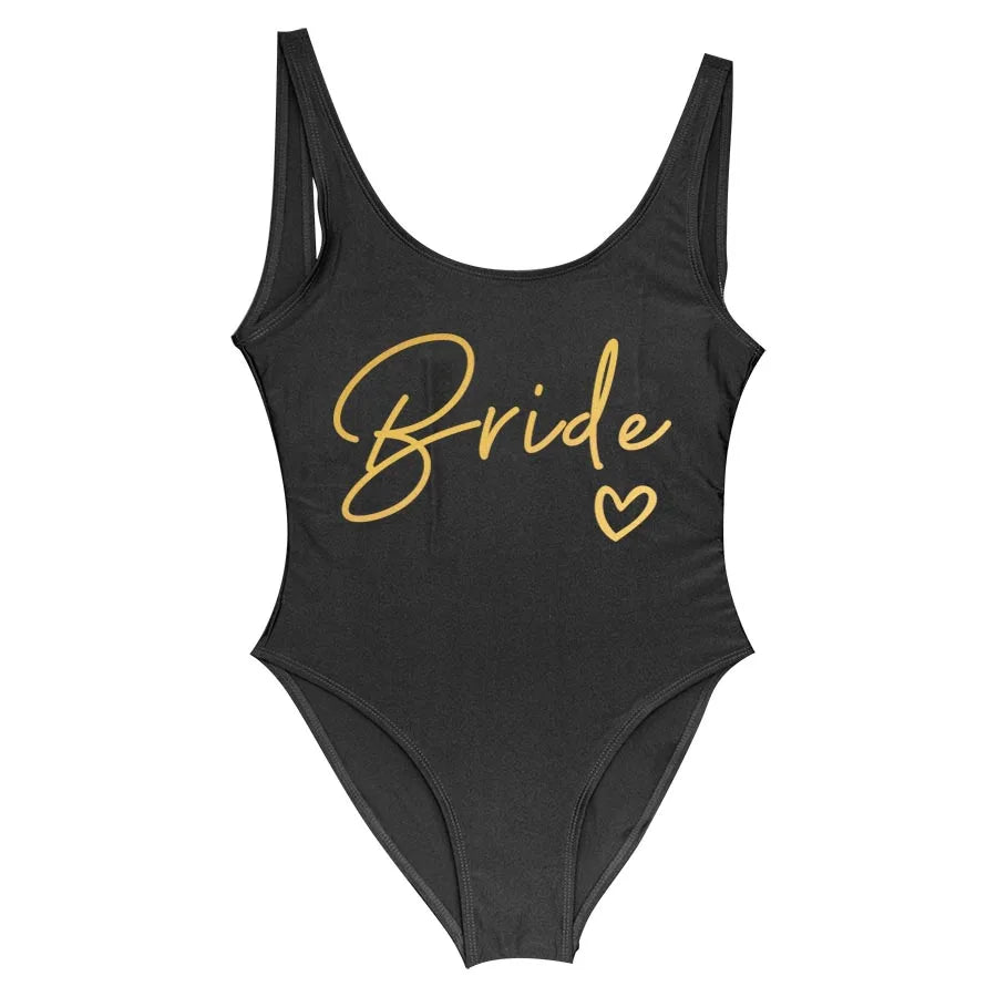 Women’s "Bride" & "Team Bride" One-Piece Swimsuit