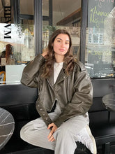 BBWM Oversized Loose Faux Leather Short Jacket with Belt