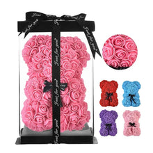 25cm Artificial Teddy Rose Flower Bear with Box