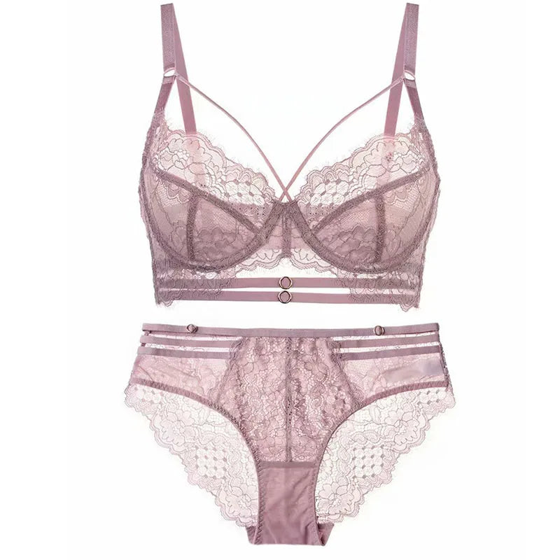 Logirlve Ultra-thin Cup Bra Underwear Set