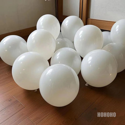 White Latex Balloons Set, Romantic Wedding Birthday Party Inflatable Balloon Decor