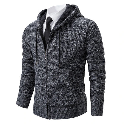 Men's Fleece Stand Collar Zip-Up Sweater Jacket