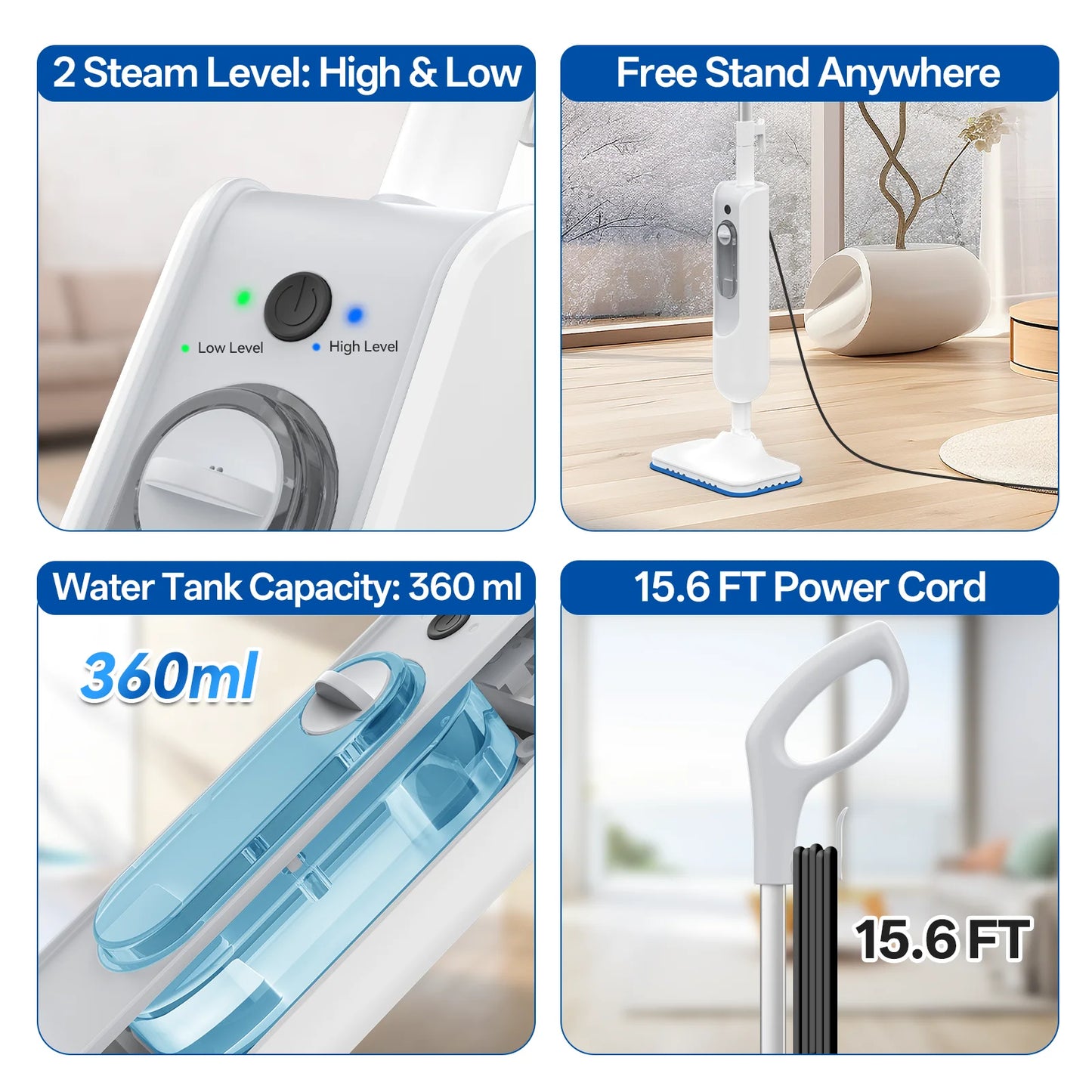 Vastorm Powerful 6-in-1 Handheld Scrubbing Steam Vacmop
