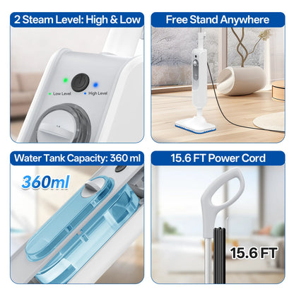 Vastorm Powerful 6-in-1 Handheld Scrubbing Steam Vacmop