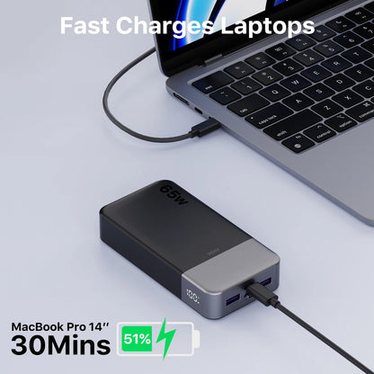 JUOVI J2931 65W 20000mAh Laptop Power Bank Fast Charging Portable Charger