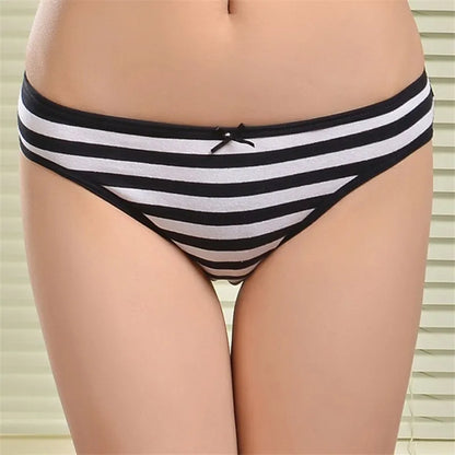YOUREGINA Striped Seamless Cotton Briefs 3Pk